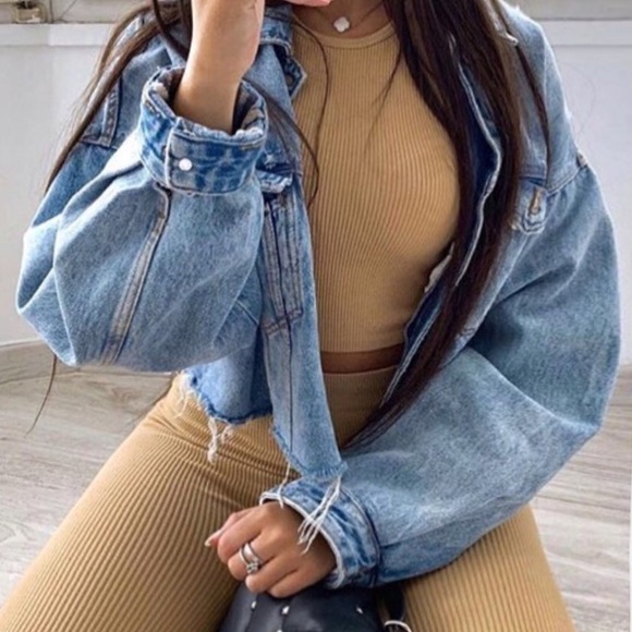 Zara Cropped Denim Jacket - Picture 12 of 15